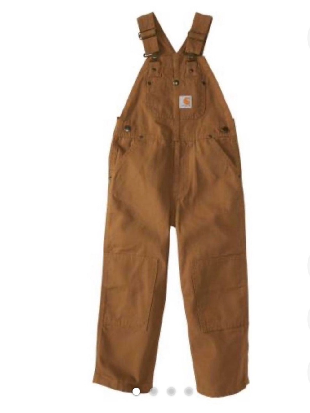 Carhartt Kids' Washed outdoor Duck Bib Overalls in Carhartt Brown Unisex 12